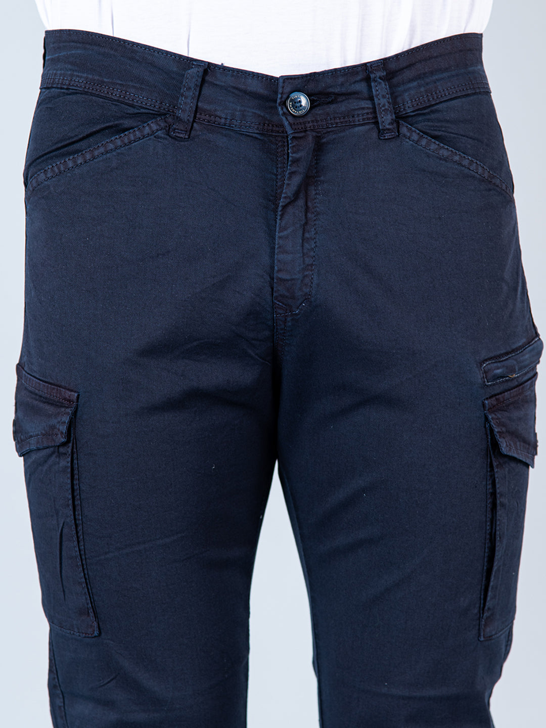 Buy SKENJEL Men's Casual Cotton Loose Denim Cargo Pants (28, Navy Blue) at  Amazon.in